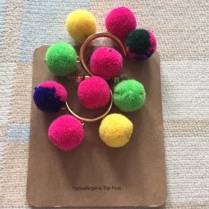 J Crew pom-pom earrings